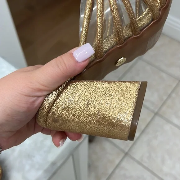 Cecelia New York Chunky Gold Sandal Mules - Picture 11 of 15